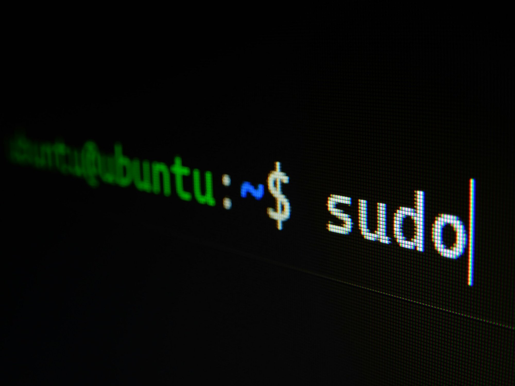 An Ubuntu terminal prompt with a sudo command on screen