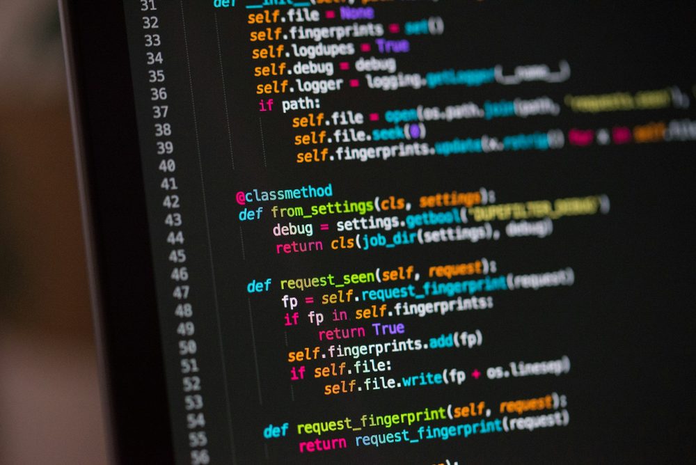 Code for a data application on a monitor